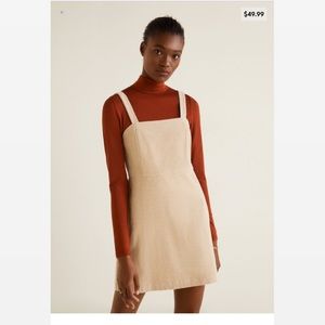 Mango courdaroy pinafore dress